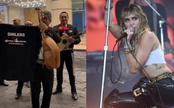 Fans llevan mariachi a Miley Cyrus y ella los ignora