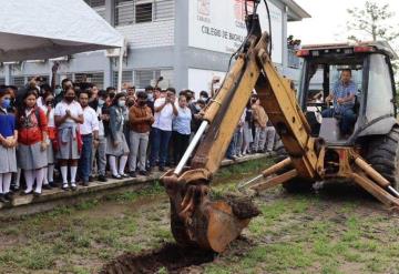 Inician trabajos de construcción de domo y cancha de usos múltiples en COBATAB Nº 6