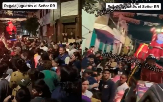 Video viral: Desfile navideño del CJNG reparten regalos a la gente