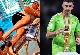 &acute;Dibu&acute; Mart&iacute;nez se hace tatuaje tras ganar Mundial de Qatar 2022