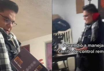 Joven le regala a su novio el carrito de juguete que siempre pidió de niño en navidad