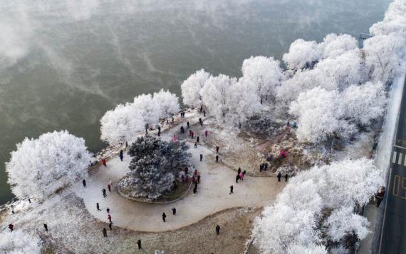 Nevada en China deja impresionantes paisajes