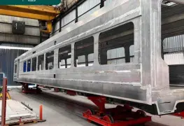 Avanza fabricación de trenes por manos mexicanas; terminada, caja principal del primer vagón del Tren Maya