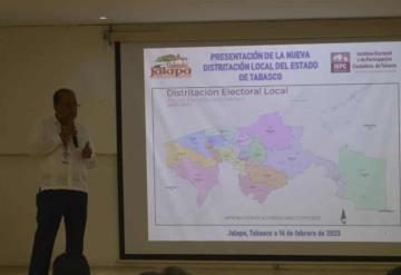 Presenta IEPC Tabasco geografía electoral distrital en Jalapa