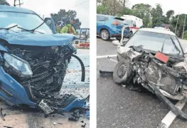 Aparatoso accidente deja lesionados y daños materiales