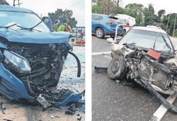 Aparatoso accidente deja lesionados y daños materiales