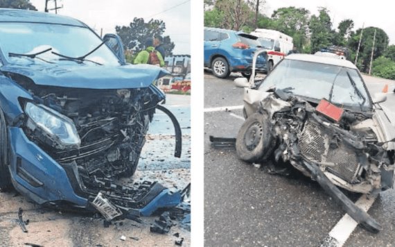 Aparatoso accidente deja lesionados y daños materiales