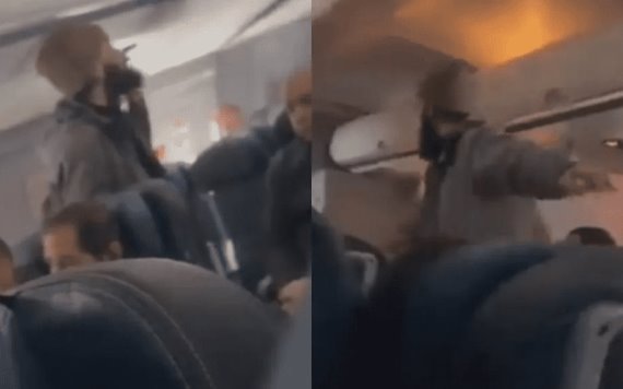 Video: Pasajero intenta apuñalar a sobrecargo y abrir la puerta del avión en pleno vuelo