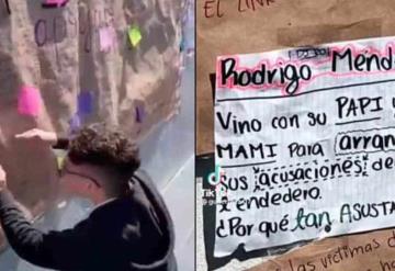 Exhiben a alumno por borrar su nombre de un tendedero del 8M en escuela de SLP