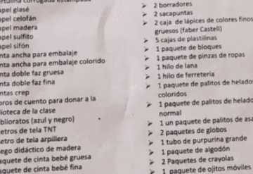 Padre expone polémica lista de útiles escolares con extraños pedidos y ocasiona debate