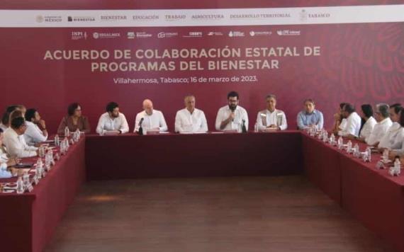 Gobernador firma acuerdo estatal del programas del Bienestar