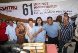 Celebra el Mercado Pino Suárez 61 aniversario; Alcaldesa de Centro, resalta importancia del centro de abasto