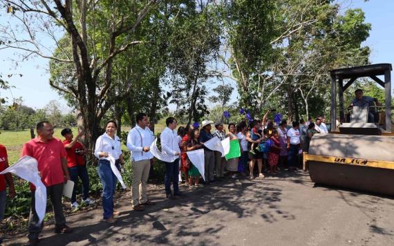 Alcalde de Cunduacán da banderazo de inicio de obra en ranchería Yoloxóchitl 2da