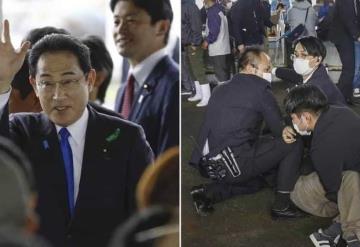 Evacuan a primer ministro de Japón tras explosión durante un discurso