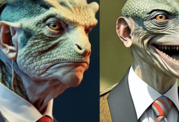 Video: Inteligencia artificial dibuja a poderosos líderes reptilianos