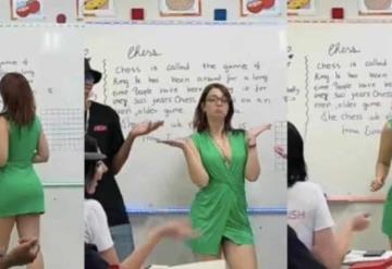 VIDEO: Cambian a maestra de escuela por TikTok viral con corto vestido