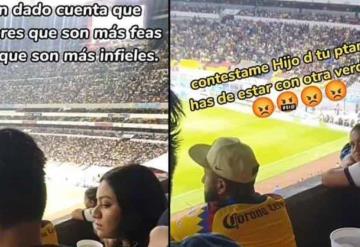 Joven descubrió que su novia le es infiel en pleno partido del América