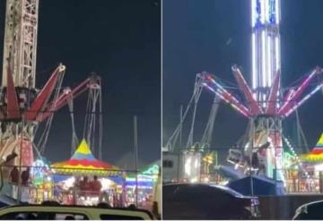 VIDEO: Juego mecánico falla en Feria de Comalcalco