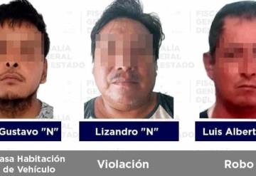 Seis detenidos por robo, violación, violencia familiar, lesiones y daños en Tabasco