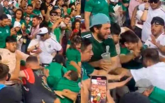 Detienen al presunto agresor de aficionado en el México vs Qatar en California