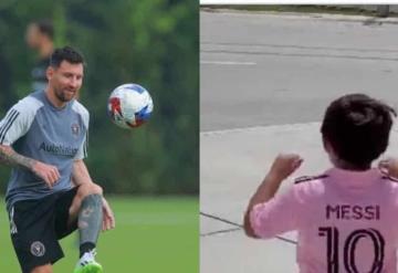 ¡Lloró de alegría! Papá e hijo consiguen el autógrafo de Messi