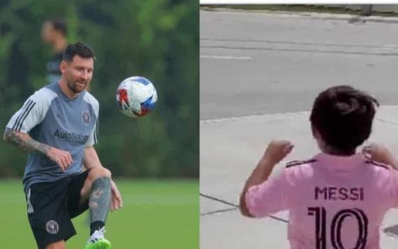 ¡Lloró de alegría! Papá e hijo consiguen el autógrafo de Messi