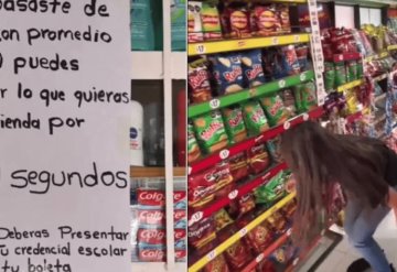 Tienda de abarrotes regala productos a menores que pasaron de año con 10 de calificación | VIDEO