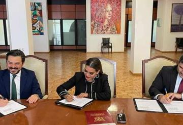 Zoé Robledo, Evelyn Salgado y Calderón Alipi firman convenio para implementar modelo IMSS Bienestar en Guerrero