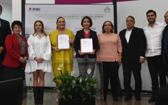 Firma INE con Talleres Gráficos de México convenio marco para la impresión de 312 millones de boletas del PEF 2024