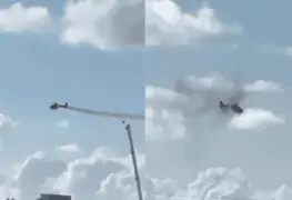 Helicóptero se parte en dos y cae en Florida; reportan 4 personas hospitalizadas | VIDEO