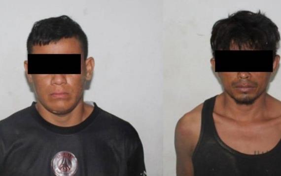 Detienen a dos masculinos en Macuspana; fueron aseguradas armas de fuego y mantas