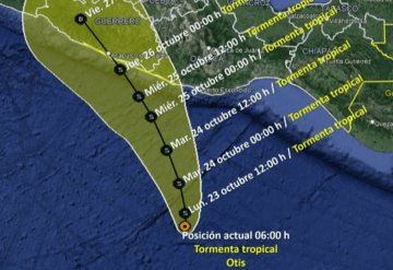 Curso de la tormenta tropical Otis