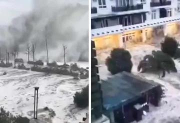 VIDEO Con olas gigantescas, mega tormenta afecta a Rusia y Ucrania; hay cuatro muertos