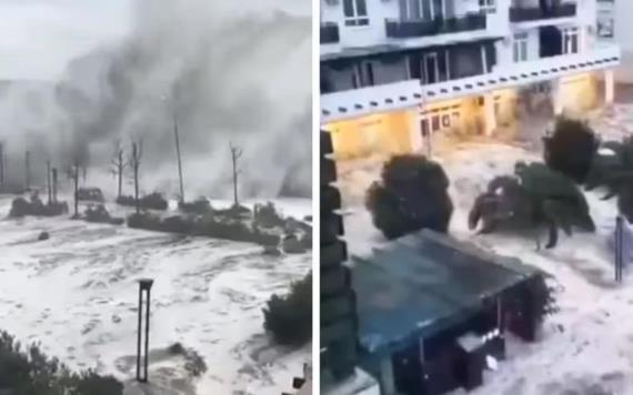 VIDEO Con olas gigantescas, mega tormenta afecta a Rusia y Ucrania; hay cuatro muertos