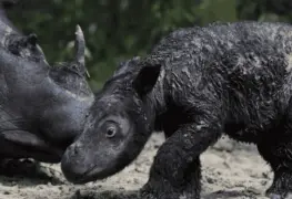 Nació rinoceronte Sumatra, especie en peligro de extinción