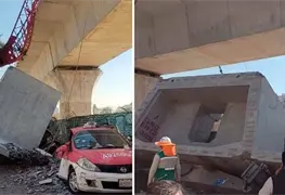 Video: Cae estructura de tren interurbano en la Ciudad de M&eacute;xico