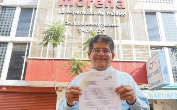 Aspirante renuncia al proceso interno de Morena en Paraíso