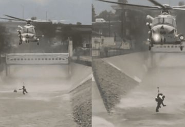 VIDEO: Hombre es rescatado al tratar de rescatar a su perro de inundaciones