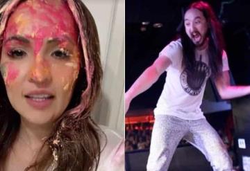 Steve Aoki da pastelazo a alcaldesa de Campeche durante concierto, ¿se enojó? 