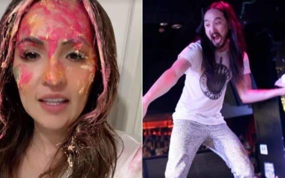 Steve Aoki da pastelazo a alcaldesa de Campeche durante concierto, ¿se enojó? 