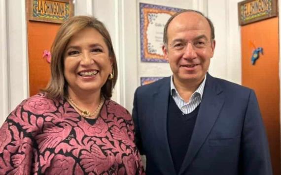 Xóchitl Gálvez se reúne con Felipe Calderón en Madrid, España