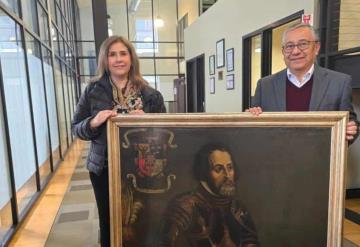 México recibe retrato de Hernán Cortés donado por una de sus descendientes