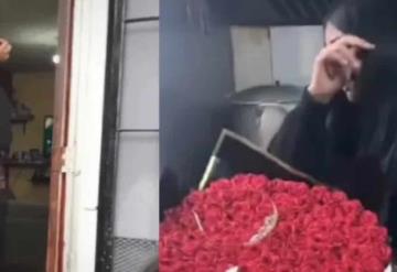 Joven llora al recibir flores de su novio fallecido; dejó el pedido programado: desde el cielo