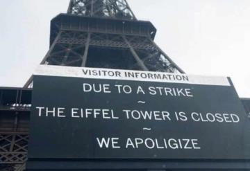 Huelga provoca cierre de Torre Eiffel en París