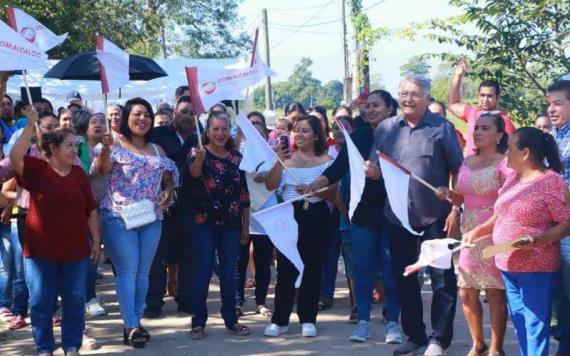 Banderazo de inicio de los trabajos de ampliación de la red de energía eléctrica en Comalcalco