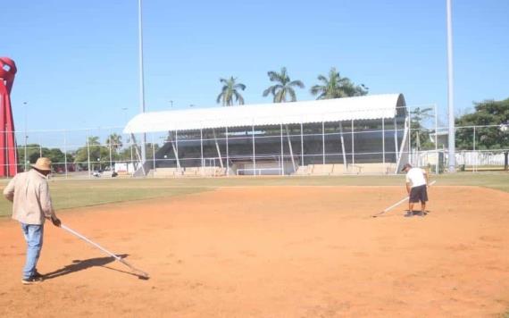 El campo de Olimpia XXI está listo para albergar el spring training de Olmecas de Tabasco