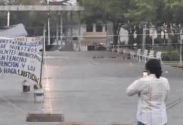 Matan y cocinan un cerdo en Plaza de Armas durante huelga