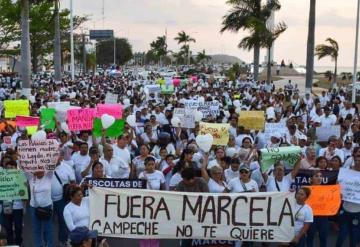 Marchan a favor de policías agredidos y contra inseguridad en Campeche