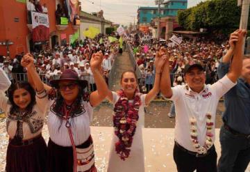 No vamos a dejar solo a Oaxaca, vamos a poner nuestro corazón y nuestro empeño: Claudia Sheinbaum desde Tlacolula de Matamoros