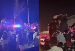 ¿Estuvo buena la fiesta? Jóvenes en Coatzacoalcos bailan arriba de una patrulla estatal